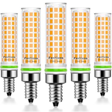 Imagem de Lâmpada LED E12 100 W equivalente a 1200 lm 2700 K lâmpadas de LED candelabro branco quente 10W T6 C7 lâmpadas de vela para ventilador de teto luminária pendente lâmpada de sal não regulável (pacote