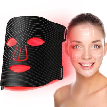 Imagem de BOQUBOO Máscara Facial De Led Com Terapia Luz Para Cuidados A Pele E Redução Rugas Vermelhas - Presente Mulheres Homens