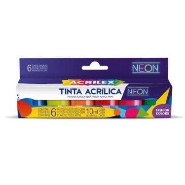 Imagem de Tinta Acrílica Neon 6 Cores  - Acrilex