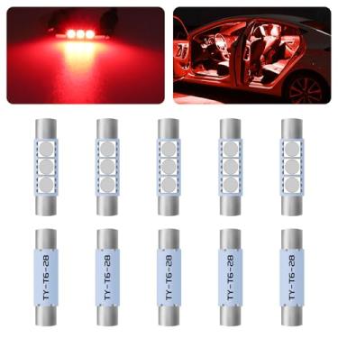 Imagem de pvotawp 10 peças de luz de viseira de carro 28 mm luzes de teto de carro lâmpada de leitura LED, 12V 300LM super brilhante viseira de sol luzes espelhadas, luzes LED interiores de carro produtos de