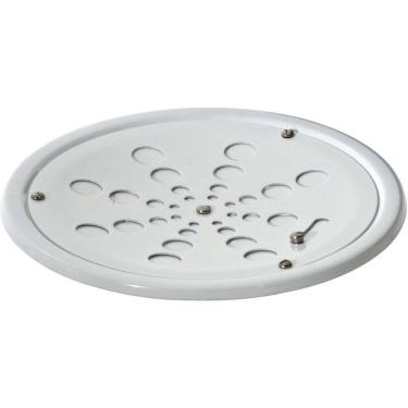 Imagem de Ralo Grelha Redonda Branca 10cm Com Caixilho - ESTILMAX