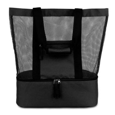 Imagem de Bolsa Praia Com Compartimento Termico Piscina Campo Preto