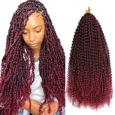 Imagem de Passion Twist Hair Dorsanee Ombre Burgundy 18 polegadas, 7 pacotes