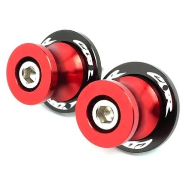 Imagem de BYYINGSUS Carretéis de braço oscilante parafusos de suporte parafusos CNC M8 peças de motocicleta compatíveis com CB650R CBR CBR650R CB 650 CBR650F CBR650 CBR650R CB (vermelho)