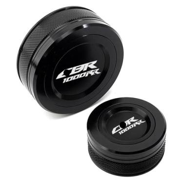 Imagem de BYYINGSUS Compatível com CBR1000RR CBR1000 RR CBR 1000 RR 2004-2019 Acessórios de motocicleta tampas de reservatório de fluido de freio dianteiro traseiro tampas e meia (preto)