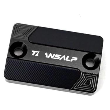 Imagem de Tampa do reservatório de fluido de freio dianteiro acessórios CNC para motocicletas compatíveis com TRANSALP 700 600 650 XLV (preto)