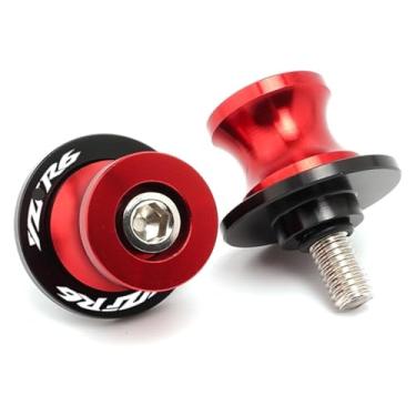 Imagem de BYYINGSUS Acessórios de motocicleta 6 mm CNC bobina de braço oscilante deslizante de parafuso compatível com Y&AMAHA YZF R1 R3 R6 YZFR1 YZFR3 YZFR6 1999-2024 (Yzfr6 vermelho)