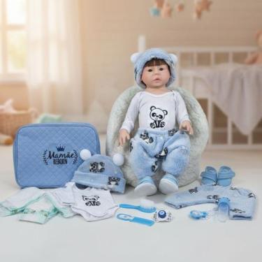 Imagem de Bebe Reborn Menino 100% Silicone Boneco Original + Enxoval - Mamãe Reb