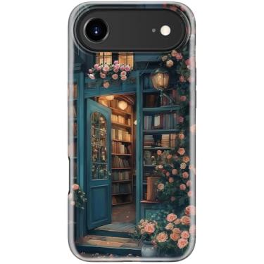Imagem de Esdot Capa fofa para iPhone Air - Compatível com carregamento sem fio - Silicone macio de camada dupla + capa rígida - Design de flores silvestres - Capa protetora para iPhone 17 Air - Loja de livros