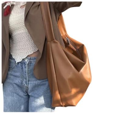 Imagem de Bolsa Saco Feminina Ombro Elegante Extra Grande Compacta Para Trabalho Toque Macio (Caramelo)