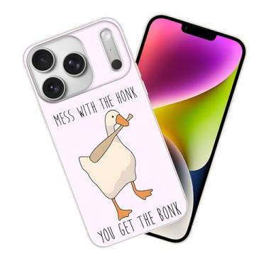 Imagem de JIHANFENYUE Capa compatível com iPhone 17 Pro, bonito e engraçado mordendo um taco de beisebol, à prova de choque, elegante, capa transparente de TPU para mulheres e meninas