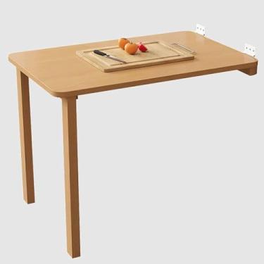 Imagem de Mesa De Jantar Dobrável Montada Na Parede Mesa Dobrável De Lavanderia, Mesa Flutuante Mesa Dobrável Bancada De Trabalho Para Pequenos Espaços Para Coz, Wood Color, 100 * 50cm/39.4 * 19.7in