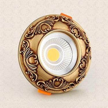 Imagem de KSSTEVNBD Luminária de teto embutida de 11,5 cm, 7 W 500 lm, luzes LED com acabamento em bronze vintage, para sala de estar, quarto, cozinha, sob gabinete, iluminação, holofotes/luz quente