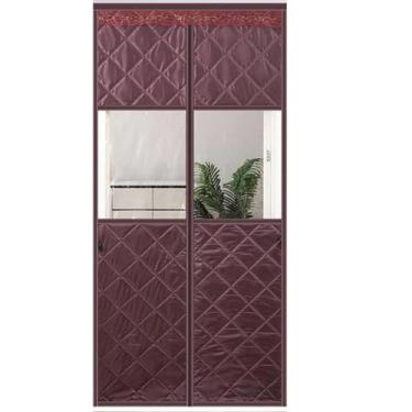 Imagem de Cortina de porta com isolamento térmico magnético, à prova de som, impermeável, à prova de vento, cortina de porta com isolamento térmico, tela de cobertura de porta de inverno, pasil