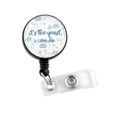 Imagem de CMNIM Carretel de crachá de fermento engraçado It's The Yeast I Can Do Baking Presentes para amantes de pão padeiros porta-identidade retrátil para trabalho (25109 Sourdough Badge)