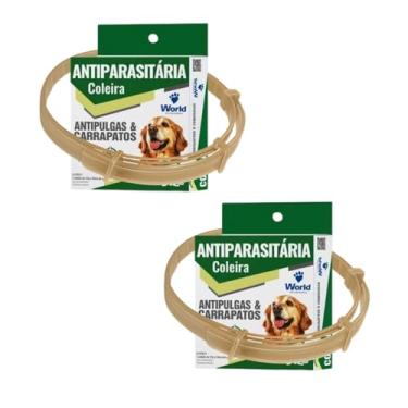 Imagem de Coleiras World Kit Com 2 Unidades Para Cães De Todos Os Portes Proteção Eficaz Anti Pulgas E Carrapatos