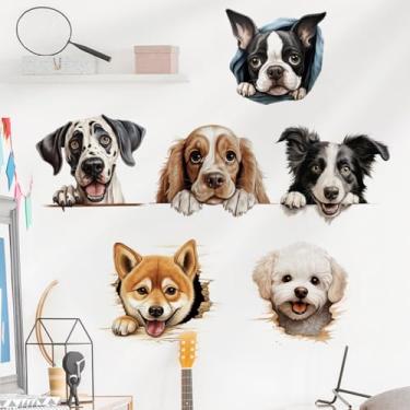 Imagem de Papel de parede de raça de cachorro fofo, animal de estimação vívido - decoração de parede temática para quarto, sala de estar