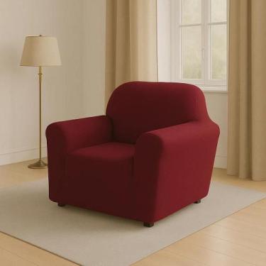 Imagem de Capa Protetor De Sofá Poltrona 1 Lugar Coladinha - Sem Marca, Vinho
