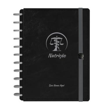 Imagem de Caderno De Disco Iscool Inteligente Personalizado 140 Folhas Profissões Preto Prata Nutrição Grande G+