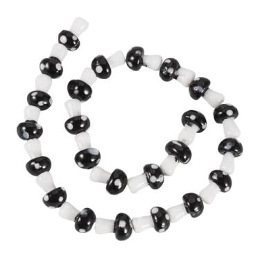 Imagem de KISSITTY Lampwork Contas de Cogumelo Cor Preta Cristal Bonito Mini Cogumelos Ornamento Perfurado Solto Espaçador Contas para Colares DIY Pulseiras Brincos Fabricação de Joias Artesanato