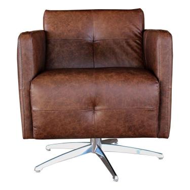 Imagem de Poltrona Giratória Astana Couro Tabaco
