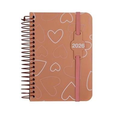 Imagem de Agenda 2026 Média Corações Rose - Confetti