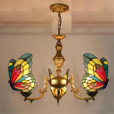 Imagem de Lustre Borboleta de Luxo Contemporâneo com LED, Criatividade Americana, Ideal para Sala de Estar, Restaurante, Quarto, Villa, Hotel, Café, Bar, KTV ou Clube. Luminária Pendente de Vidro Colo