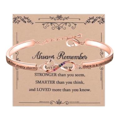 Imagem de AKTAP Presentes inspiradores After Every Storm There Is a Rainbow of Hope Pulseira Incentivo Joias Memorial Lembrança, Small, Aço inoxidável, Sem Pedra Preciosa