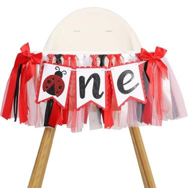 Imagem de Ladybug One High Chair Banner -Our Little Love Bug 1st Birthday Decorationsour Little Ladybug Is Turning One Party Decorationsinsect Theme High Chair Banner, Insect Photo Props Party Supplies