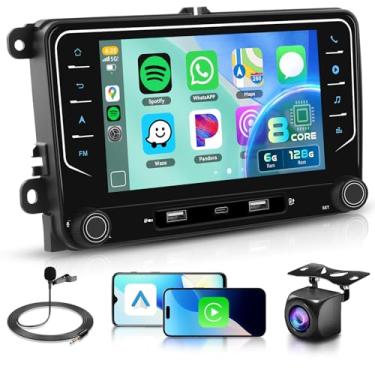 Imagem de 8CORE 6G + 128G estéreo automotivo para assento VW Jetta Passat Tiguan Golf MK5 MK6, rádio Android 15 com DSP 32-EQ, tela sensível ao toque HD IPS 7 polegadas sem fio/Android Auto GPS WiFi FM SWC