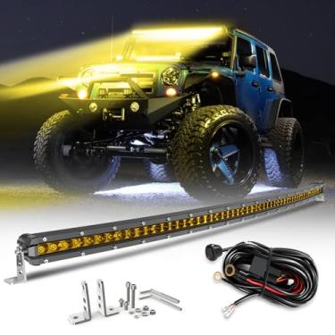 Imagem de CO LIGHT Barra de luz LED de 96,5 cm de fileira única e feixe combo de inundação | Luz de direção fina | IP68 à prova d'água com chicote de fiação | Ideal para off-road, caminhões, ATV, UTV,