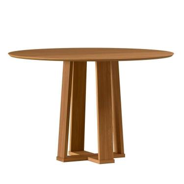 Imagem de Mesa De Jantar Para 4 Lugares 1,17m Tampo Redondo Em Mdf Isabela Ypê - New Ceval