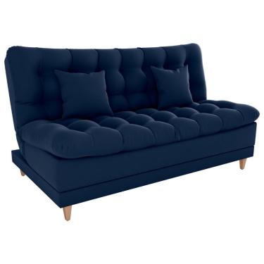 Imagem de Sofa Cama 2 Lugares 185 Cm Duda Veludo Maserati Milani Store Azul