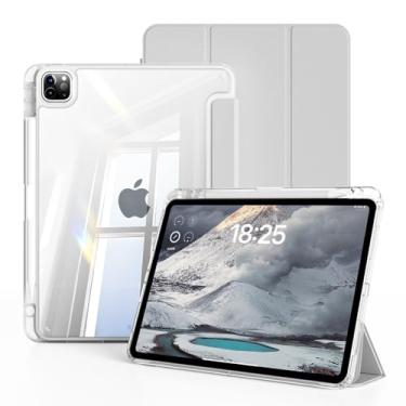 Imagem de GKABXY Capa transparente para iPad Air de 13 polegadas M3/M2 (2025/2024), iPad Pro de 12,9 polegadas 2022/2021 (6ª/5ª geração) com suporte de lápis, capa protetora transparente fina de TPU