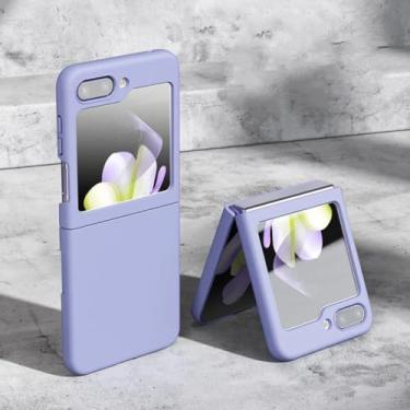 Imagem de Capa com toque aveludado para Samsung Galaxy Z Flip 3 4 5 6 7 5g Flip6 Flip5 - Capa protetora (Para Samsung Z Flip6/Roxo)