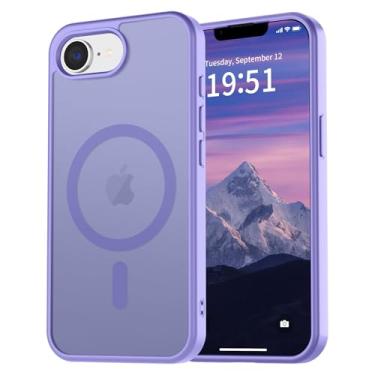 Imagem de vnnink Capa para iPhone 16e, capa magnética fosca de proteção contra quedas de grau militar translúcida - Capa protetora protetora contra choques fina, resistente, durável, à prova de choque - roxo