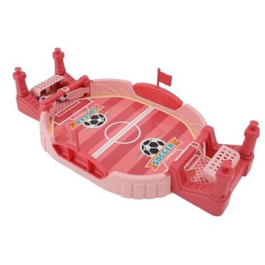 Imagem de Alomejor Jogo de Pebolim de Mesa Em Miniatura, Jogo de Futebol de Futebol Portátil de para Jogar Dois Jogadores (Rosa)