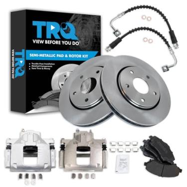 Imagem de TRQ Kit de pastilha de freio frontal e rotor compatível com 08-12 Town & Country Grand Caravan Ram Routan
