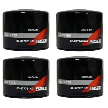 Imagem de JXGZXJMY (Pacote com 4) 35-877761K01 Filtro de óleo compatível com Mercury and Mariner 75 HP através de motores de popa de 115 HP e 150 HP EFI 4 tempos, substitui Quicksilver 877761Q01