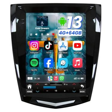 Imagem de [8Core 4G + 64G] Rádio de carro para Cadillac ATS XTS SRX CTS 2013-2018: substituição estéreo de tela sensível ao toque HD de 9,7 polegadas com câmera de backup sem fio Carplay Android Auto 5GWiFi GPS