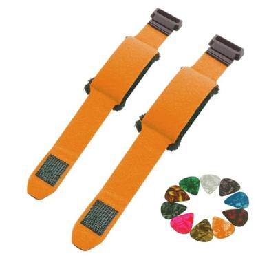 Imagem de Rockhouse Abafador De Cordas Guitarra, 2 Peças, Envoltório Braço, Elétrico, Baixo, Alça Abafador, Laranja (Pequeno, Médio)