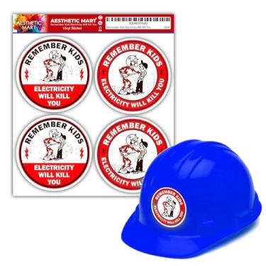 Imagem de Remember Kids Electricity Will Kill You – Pacote com 2 – Decalque de vinil à prova d'água para painéis elétricos, caixas de ferramentas, caixas de disjuntor - Uso interno e externo - Adesivo de vinil