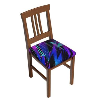 Imagem de ZERAOKE Cyberpunk Texture – Capa de almofada quadrada estampada com laços para decoração de cadeira de jantar, casa, casamento. Duas peças