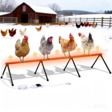 Imagem de LZWUNYXE Poleiro de frango aquecido para aquecimento térmico com 3 barras de aquecimento para o inverno