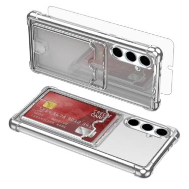 Imagem de Asuwish Capa de celular para Samsung Galaxy S21 5G 6,2 polegadas com protetor de tela de vidro temperado e resistente à prova de choque híbrido suporte para cartão acessórios S 21 21S G5 feminino