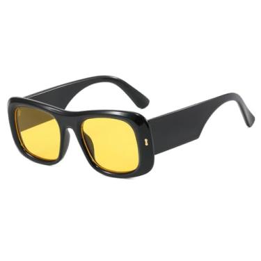 Imagem de Óculos de Sol Oversized com Lentes Metálicas Gradientes, Proteção UV400, Ideais para Esportes ao Ar Livre, Corrida e Ciclismo, nas Cores Preto e Amarelo.