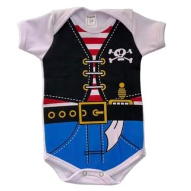 Imagem de Fantasia de Pirata para bebê menino body temático mesversário (sem acessórios, G)