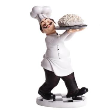 Imagem de AOKZOE French Chef Figurine - Resin Home Countertop Table Spaghetti Decoration for Country Cottage Decor & Gourmet Kitchen Decorations (Noodles)