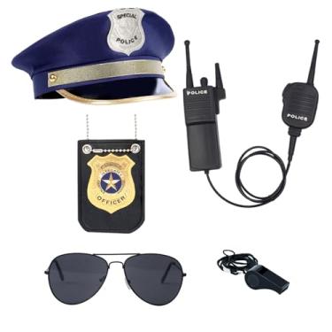 Imagem de QPCOS Kit de encenação de policial, acessórios para fantasia de policial Swat para festa de Halloween, Polícia, M