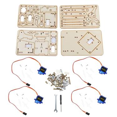 Imagem de Kit de braço robô diy 4 dof braço mecânico de madeira com servos sg90 para projetos de robótica haste educação snam1500
